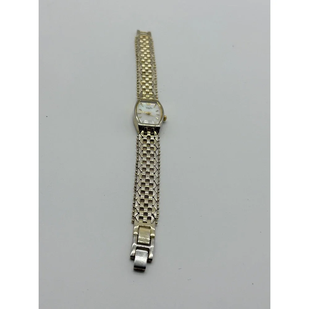 Vanity Fair Womens Two Tone Mother of Pearl‎ Dial Quartz Watch Needs Battery